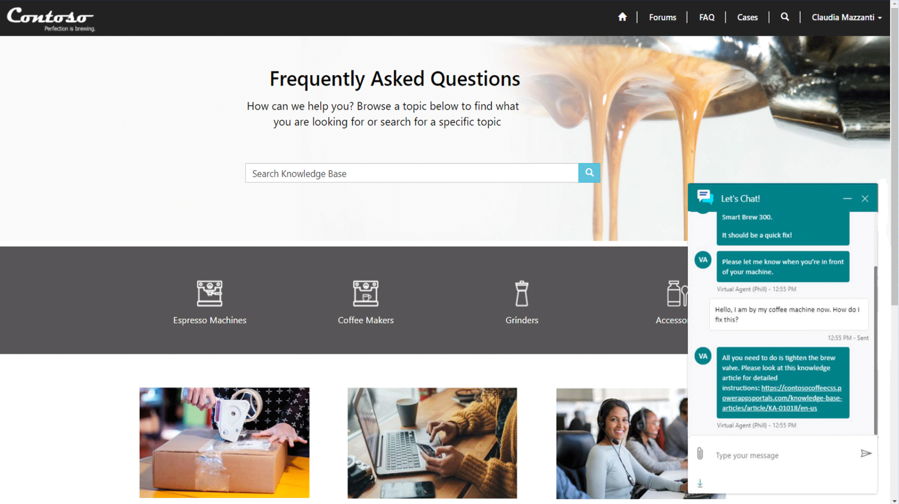 screenshot of Dynamics 365 Customer Service